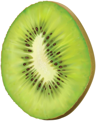 Fresh Green Kiwi Slice Macro Transparent Background