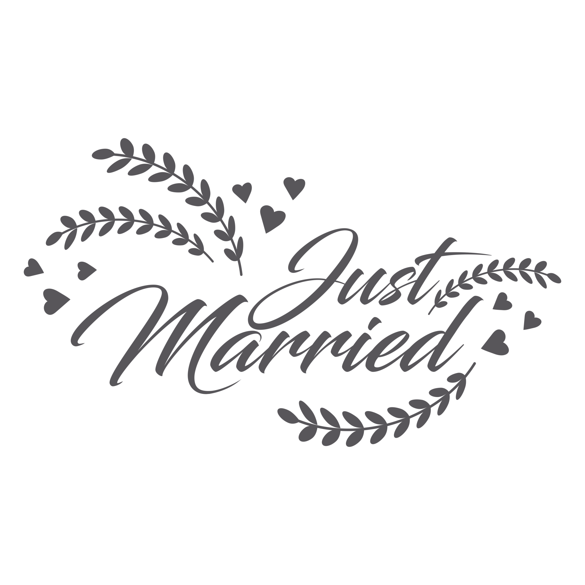 Just Married Calligraphy Clipart