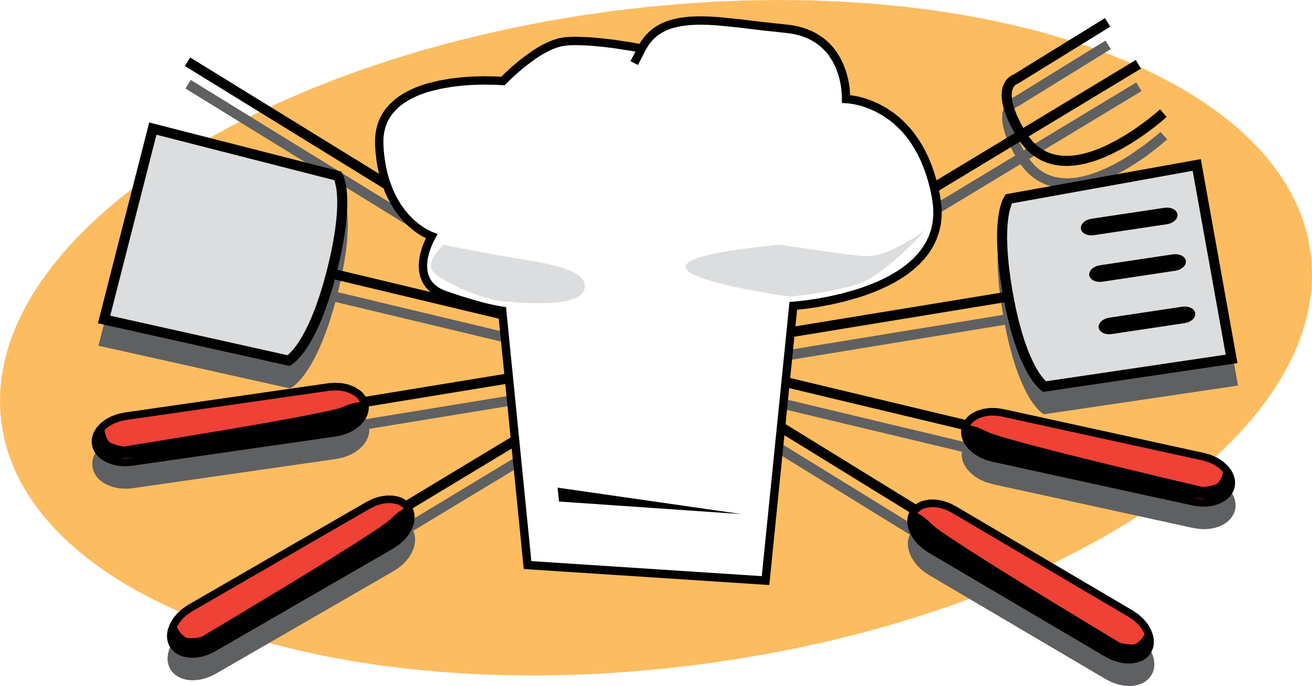 Chef Hat and Cooking Utensils Clipart