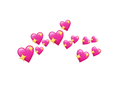 Cute Pink Heart Crown Overlay PNG Image