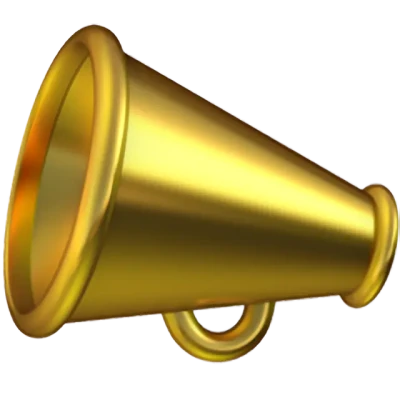 Gold Megaphone Speaker Free PNG