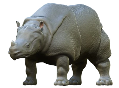 3D Rhinoceros Animal PNG Image