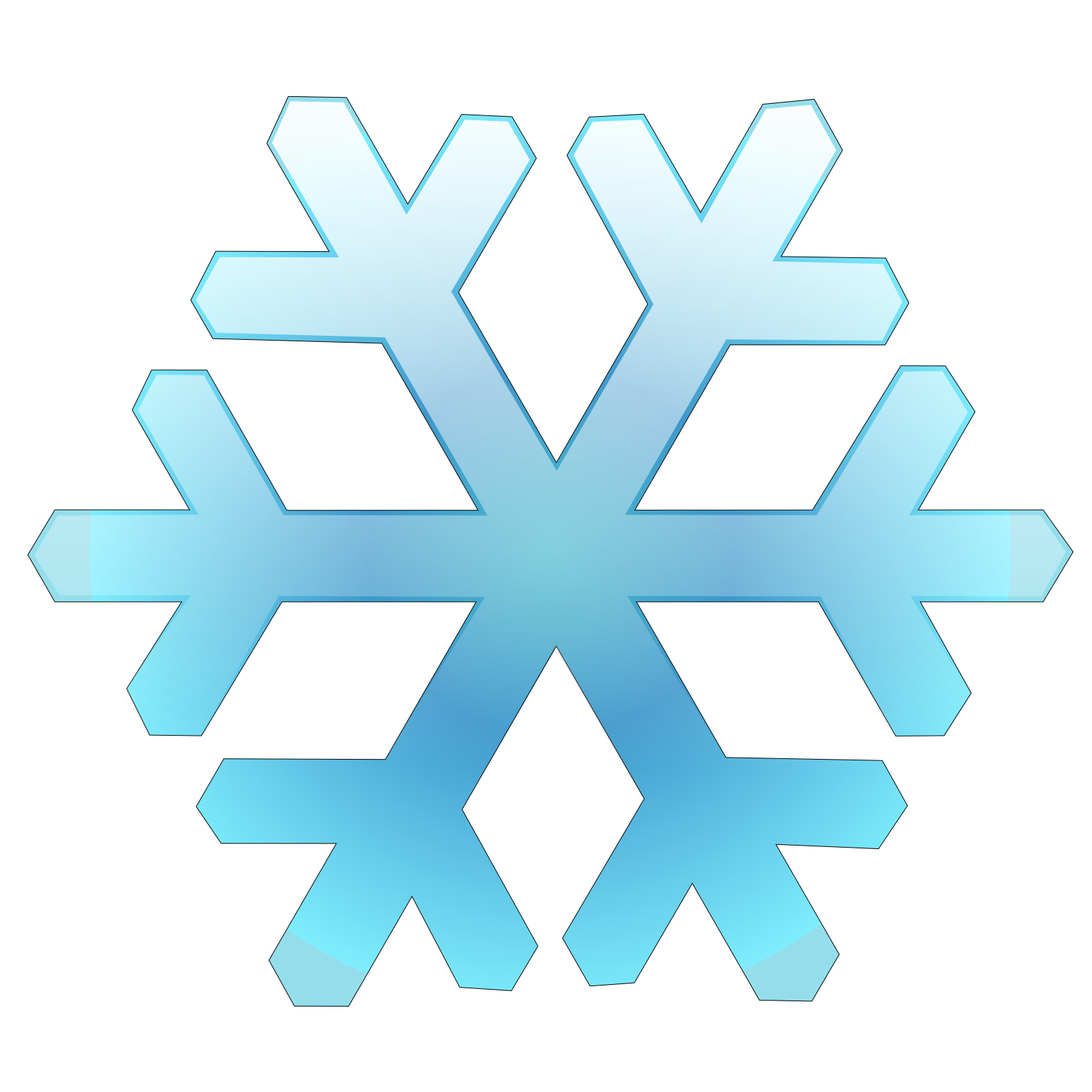Blue Gradient Winter Snowflake Clipart