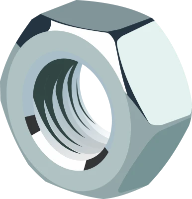 Industrial Steel Hexagon Metal Nut Free PNG