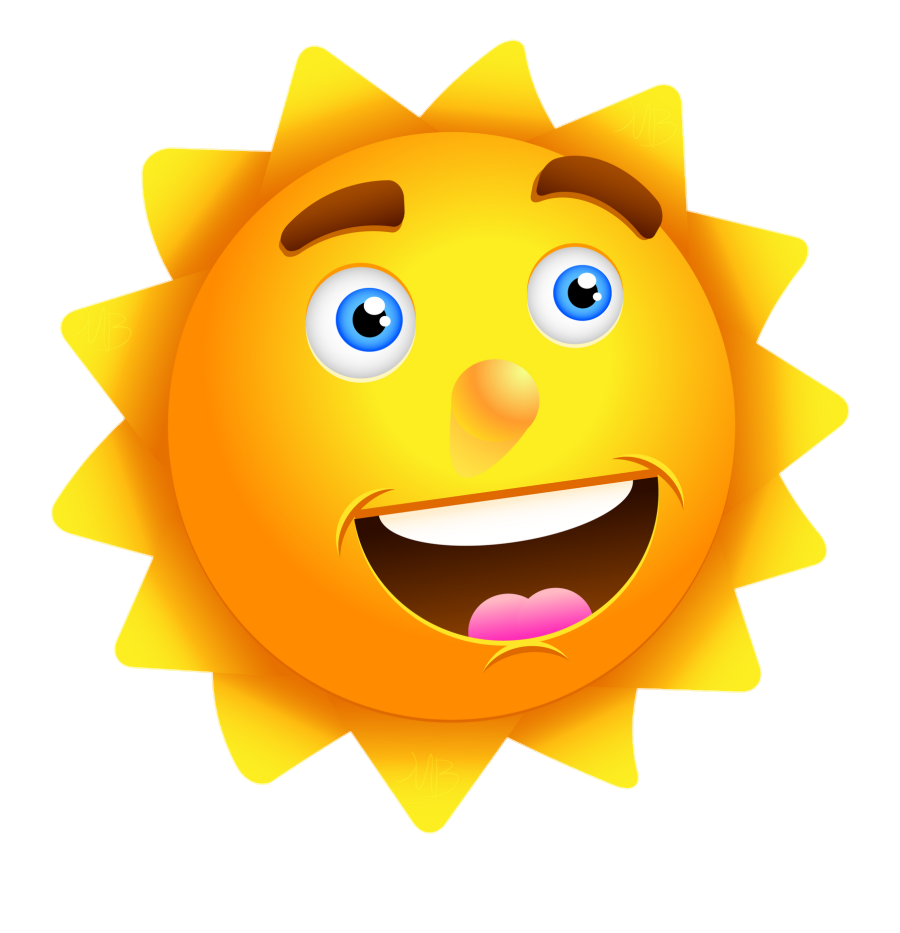 Happy Smiling Sun Character Cartoon Clipart