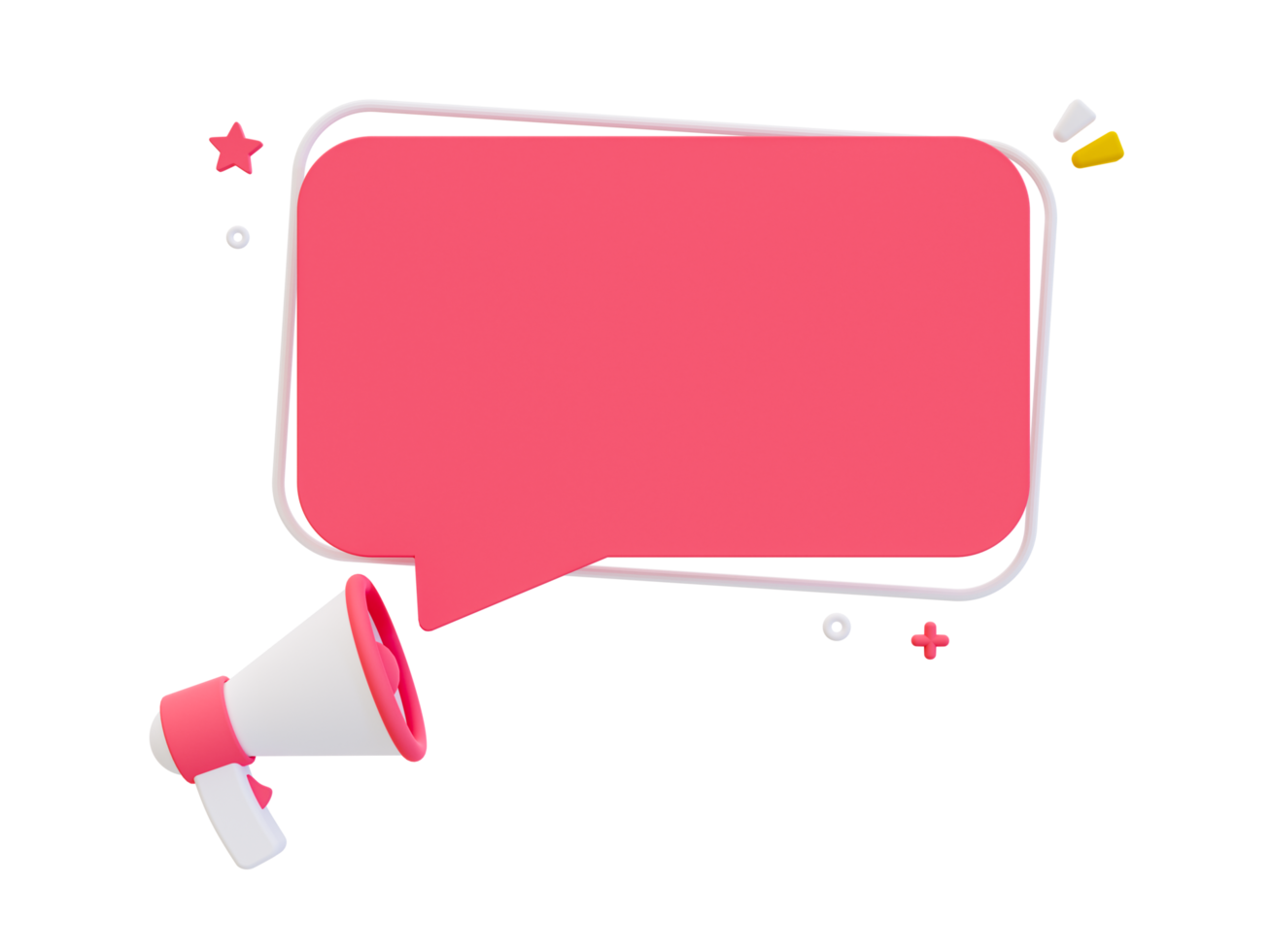 3D Megaphone with Speech Bubble Clipart