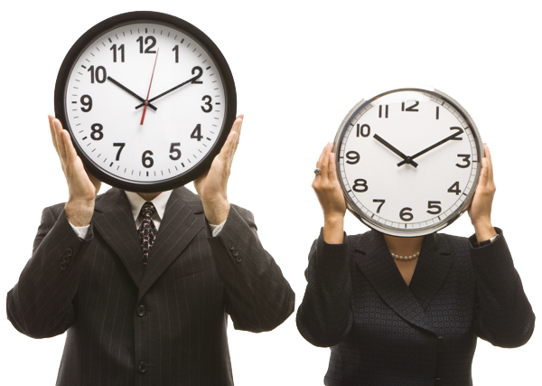 Business People with Clock Heads Clipart