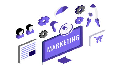 Isometric Digital Marketing Concept Illustration Free Clipart