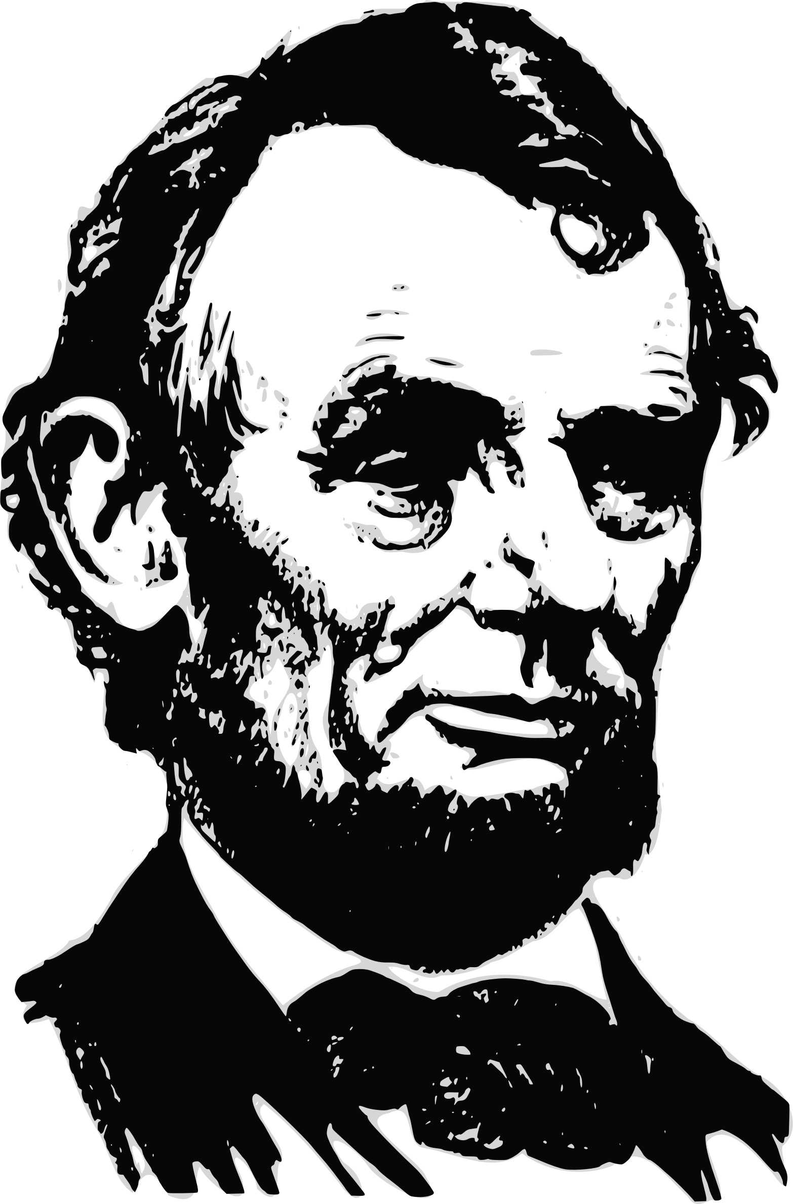 Abraham Lincoln High Contrast Stencil Portrait Free Clipart