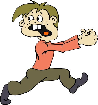 Funny Cartoon Scared Boy Running Away Free Clipart