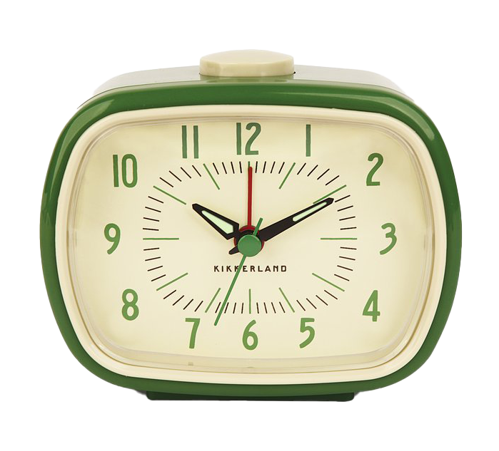 Vintage Retro Green Table Alarm Clock Free Clipart