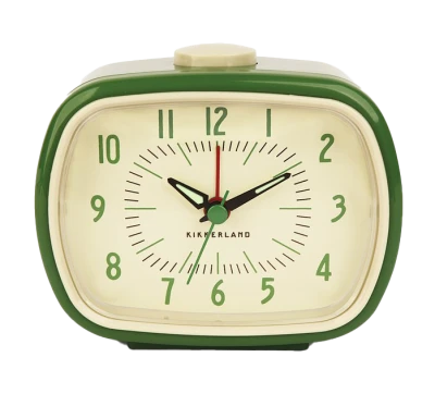 Vintage Retro Green Table Alarm Clock Free Clipart