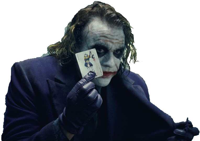 Heath Ledger The Joker Holding Card Free Clipart