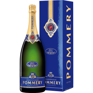 Pommery Brut Royal Champagne with Blue Box Clipart