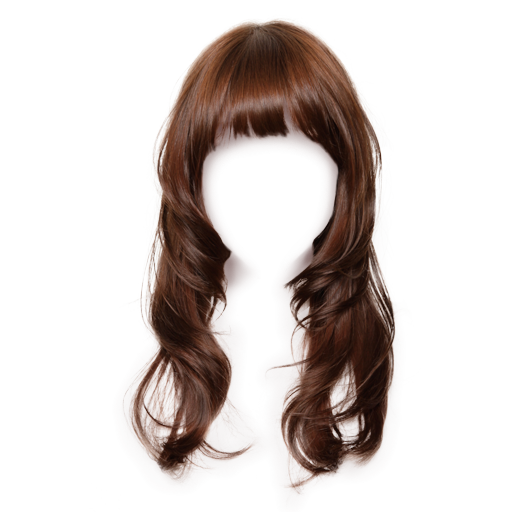 Long Brown Hair Wig Haircut Clipart