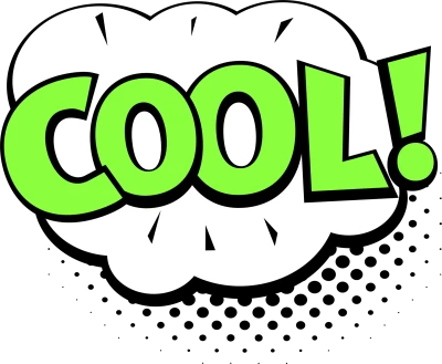 Green COOL! Comic Style Speech Bubble Free PNG