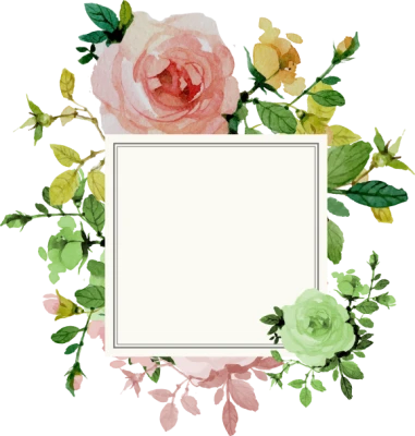 Wedding invitation Flower Rose, Flower Border, square white frame with floral background illustration, border, watercolor Painting PNG Image File Free Download – Clickpng