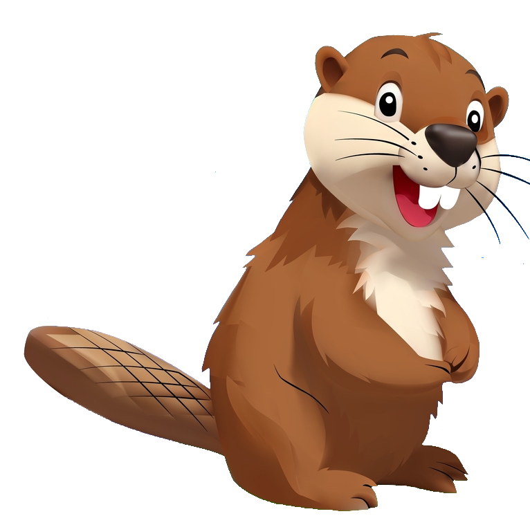 Cute Cartoon Happy Beaver Clipart