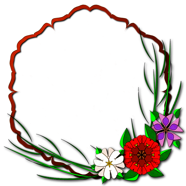 Colorful Flower Garland Frame Clipart