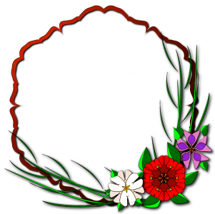 Colorful Flower Garland Frame Clipart