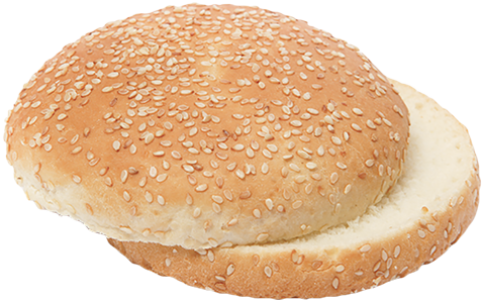 Sesame Burger Bun Top and Bottom PNG Image