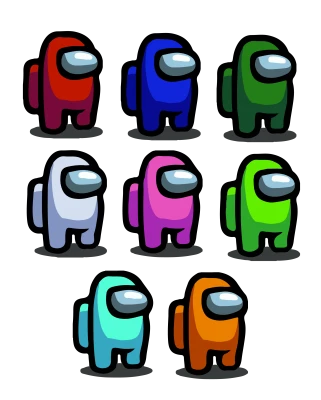 Among Us Astronaut Characters Set PNG Image