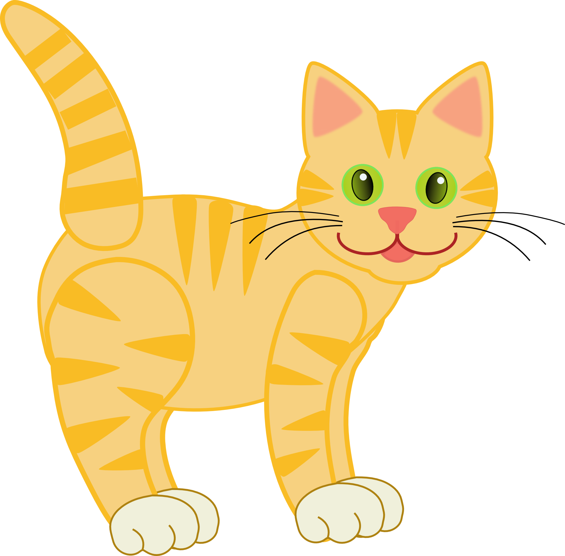 Ginger Tabby Cat Cartoon Clipart