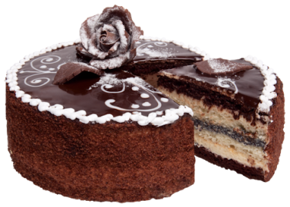 Chocolate Cake with Slice Out Free PNG