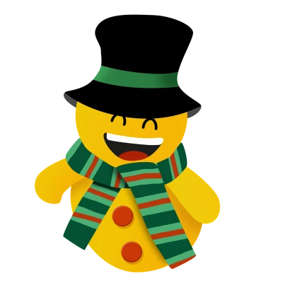 Funny Emoji Snowman with Hat PNG Image