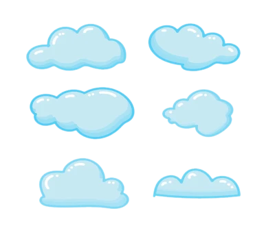 Cartoon Blue Sky Cloud Set Free PNG