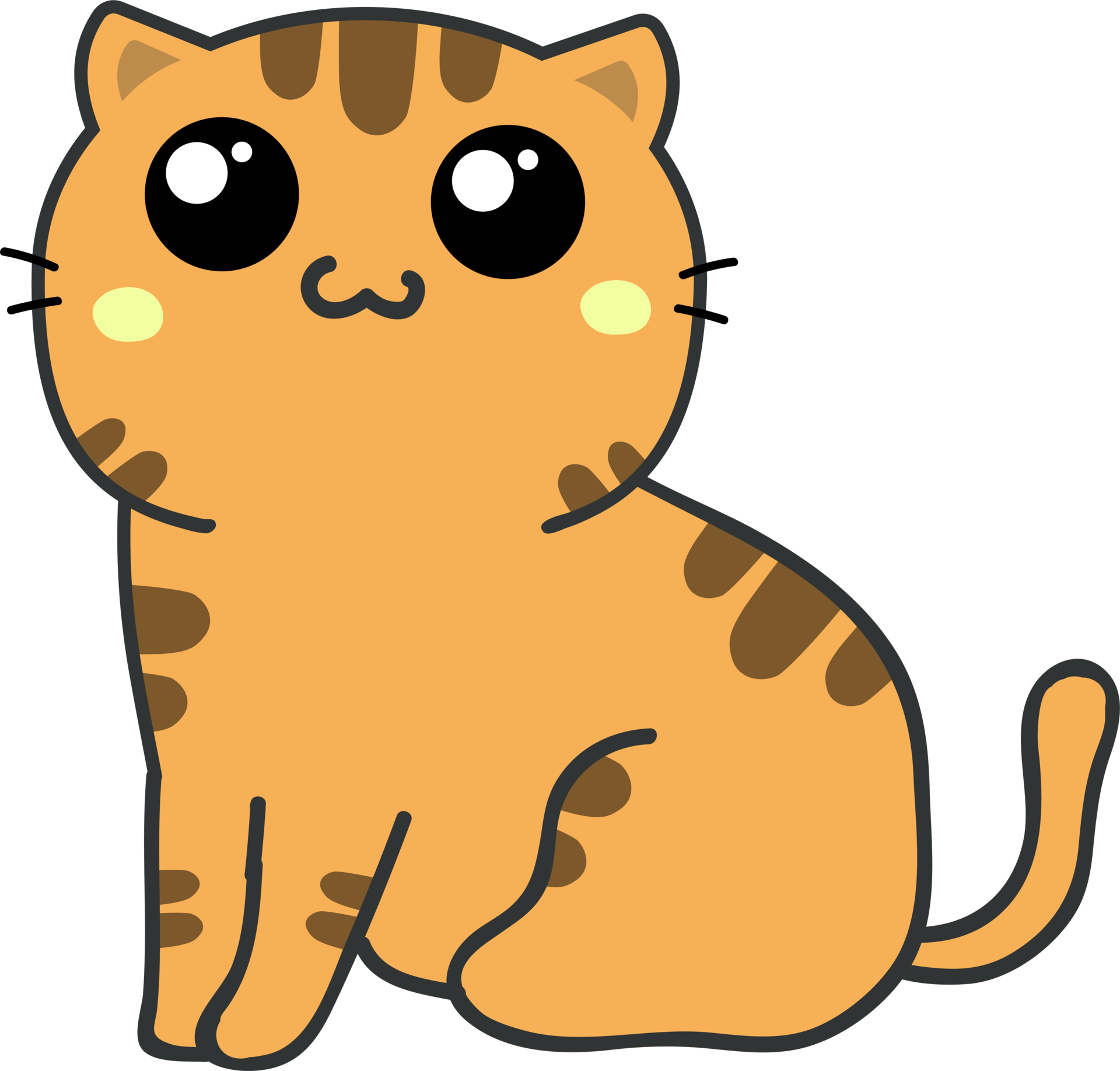 Kawaii Cute Orange Tabby Cat Clipart