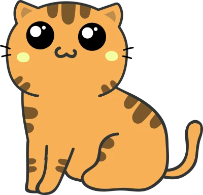Kawaii Cute Orange Tabby Cat Clipart