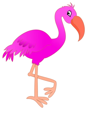 Artistic Pink Flamingo Bird PNG Image