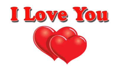 I Love You Hearts PNG Image