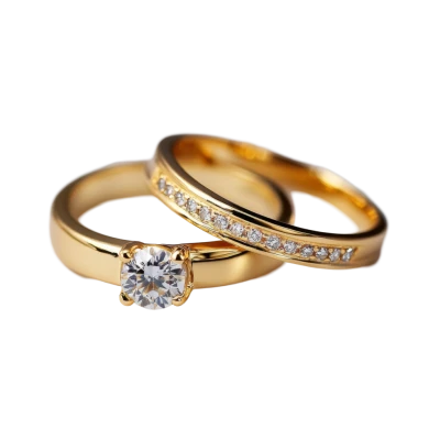 Gold Couple Rings Free PNG