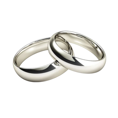 Silver Couple Rings PNG Image