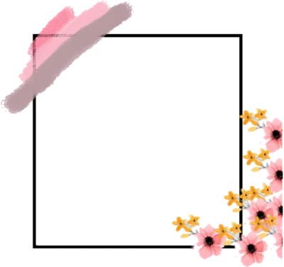Floral Square Frame PNG Image