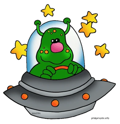 Alien in UFO Clipart