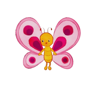 Pink Butterfly Cartoon Free PNG