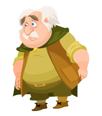 Cartoon Old Man PNG Image