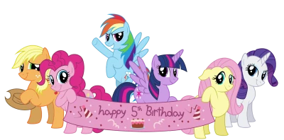 My Little Pony 5th Birthday Banner Clipart