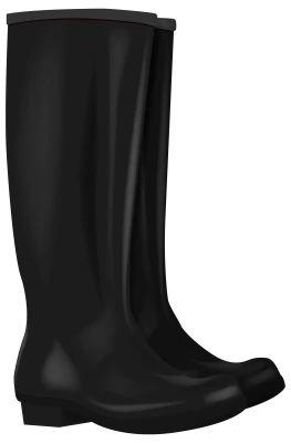 Tall Black Rubber Rain Boots Clipart