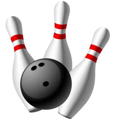 Bowling Ball Hitting Pins Free PNG