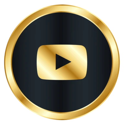 Gold YouTube Play Button PNG Image