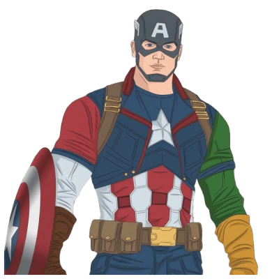 Captain America Illustration Art Free PNG