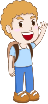 Cartoon Boy Student Waving PNG Image