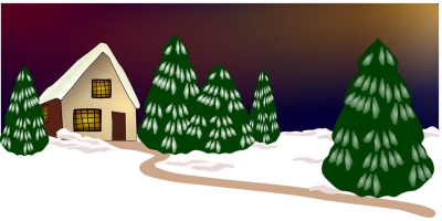 Winter Landscape House Snow Clipart