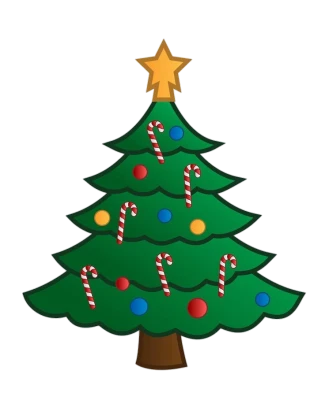 Christmas Tree With Candy Canes Free PNG