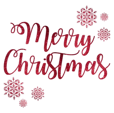 Merry Christmas Glitter Typography PNG Image