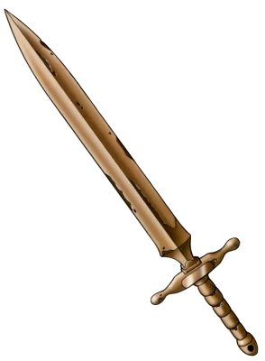 Bronze Fantasy Sword Transparent Background